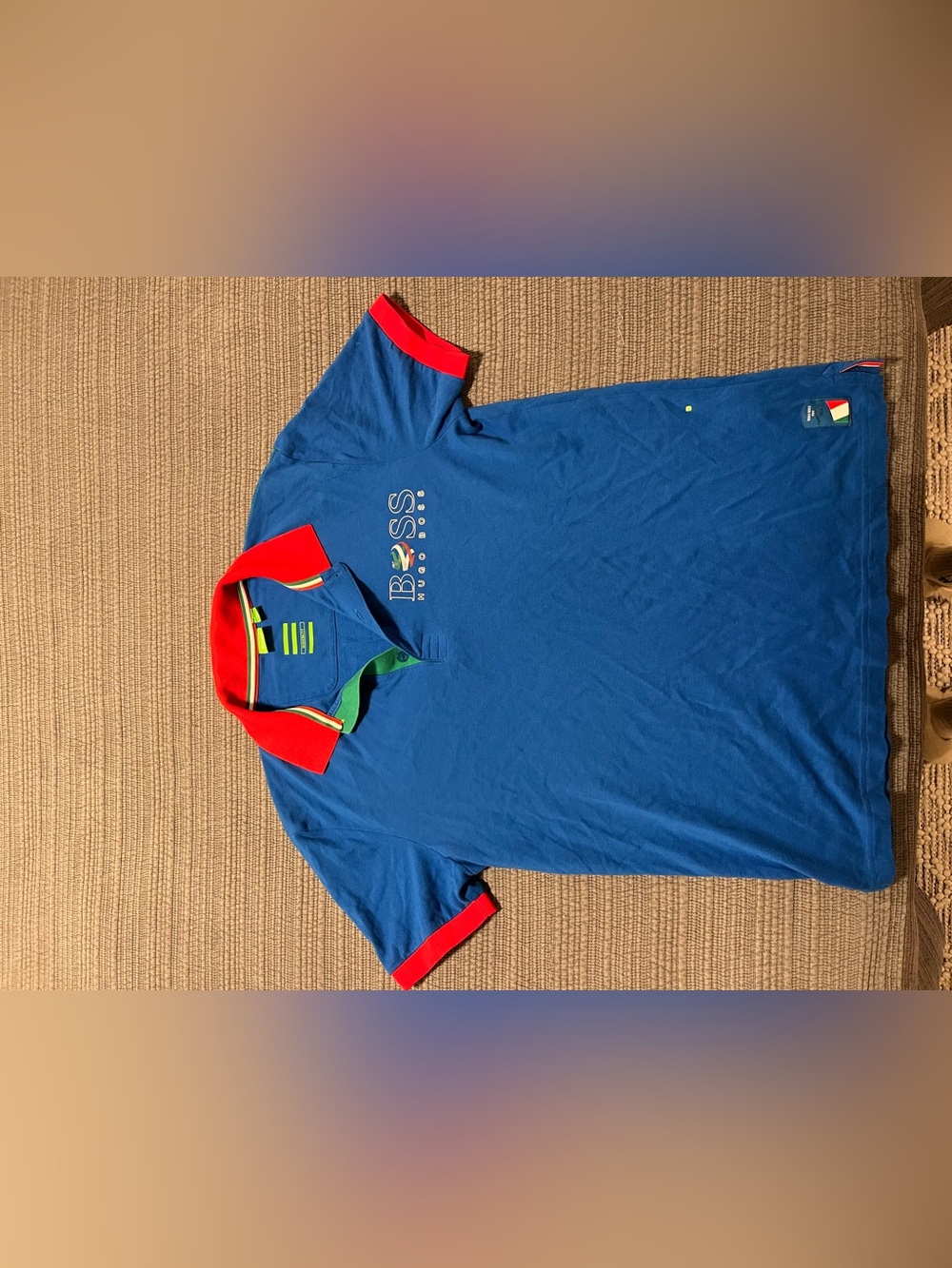 Hugo Boss Blue Polo with Italy design